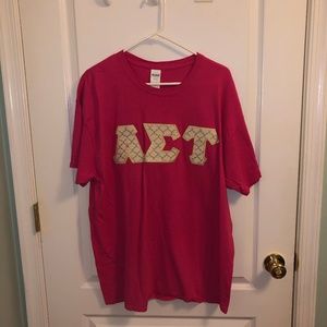 ALPHA SIGMA TAU Sorority Pink t-shirt: Size XL